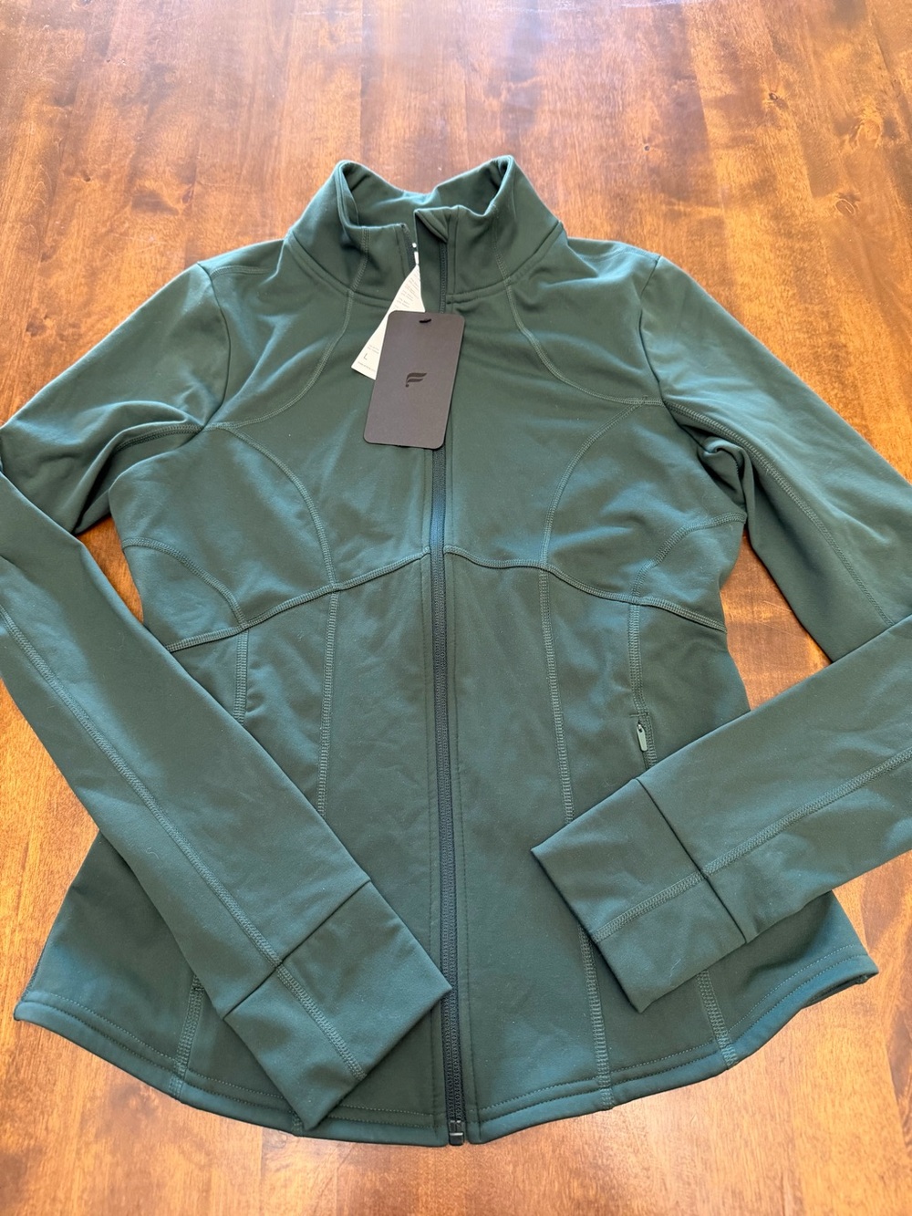 Women’s Fabletics Teal Cold Weather Full Zip Jacket Large Athletic NWT Lined